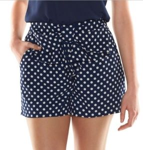 NWOT LaurenConrad Disney Navy Polka Dot Bow Shorts
